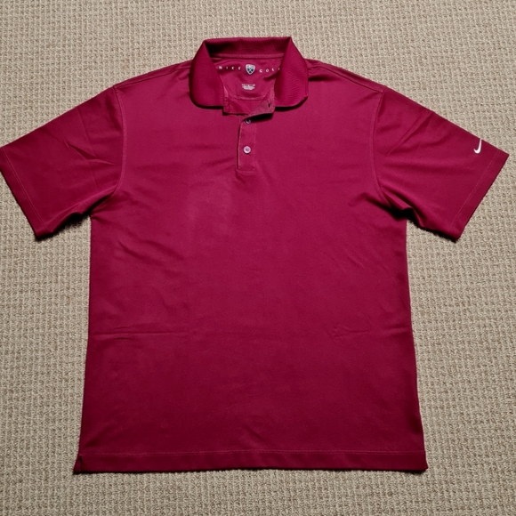 Nike Golf Mens Polo Shirt Fit Dry Sport Red Pro Size L - Picture 3 of 14